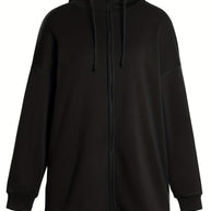 WW | Comfort - Extrem bequemer langer Zip-Up-Plüsch-Hoodie mit Kapuze für Damen