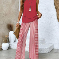 WW | Stilvolles Blumenmuster Top und Hosen Set