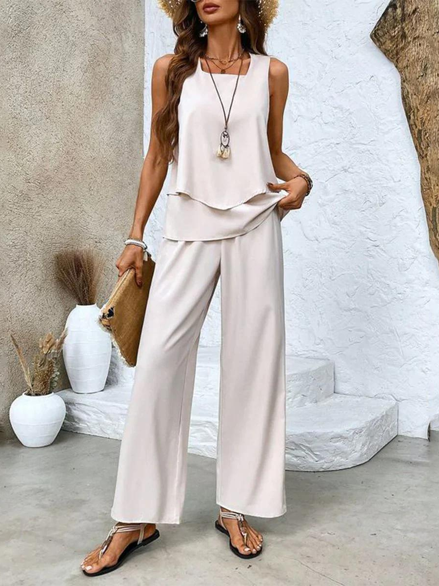 WW | Stilvolles Blumenmuster Top und Hosen Set