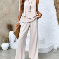 WW | Stilvolles Blumenmuster Top und Hosen Set