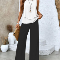 WW | Stilvolles Blumenmuster Top und Hosen Set