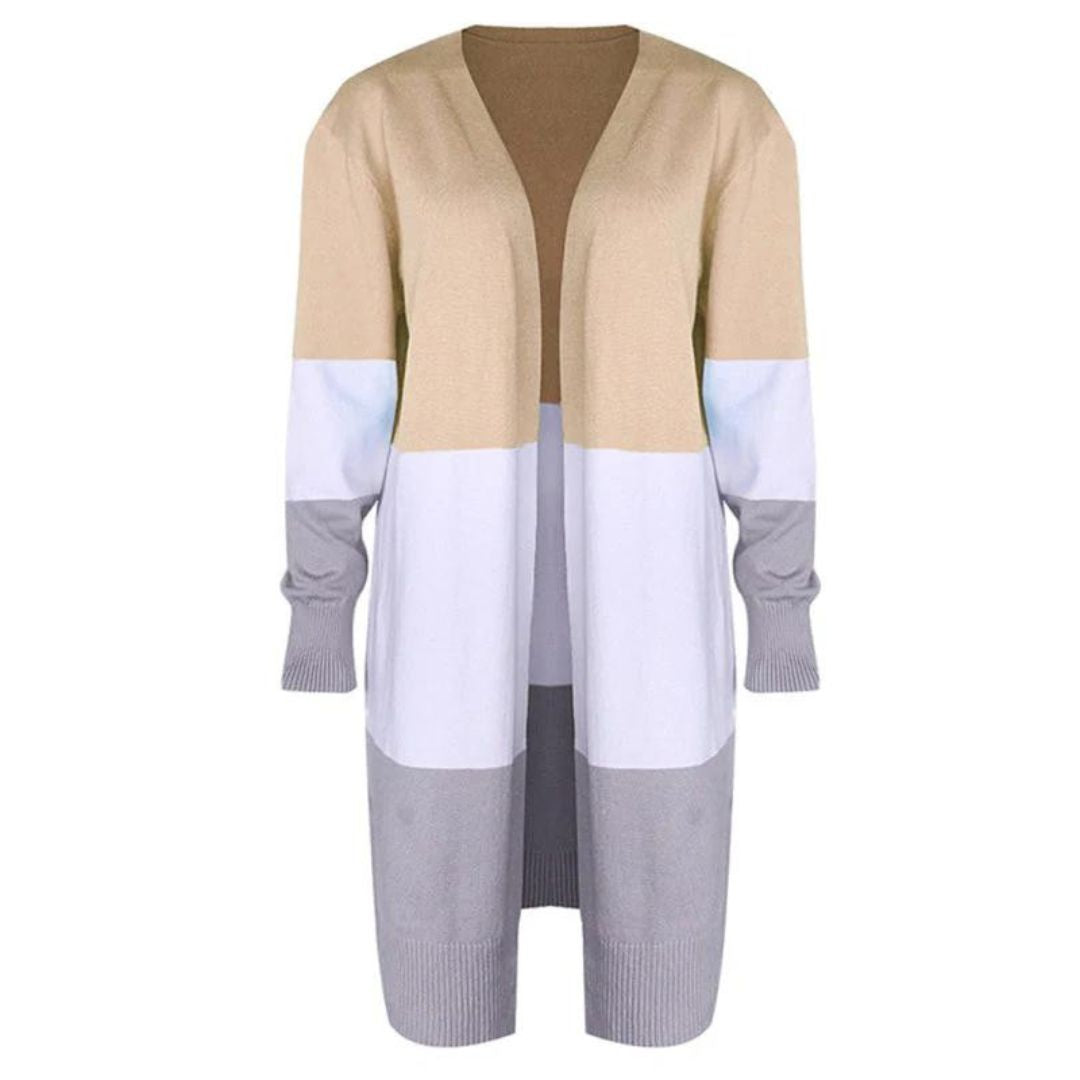 WW | Strickjacke mit Farbblock und offener Front