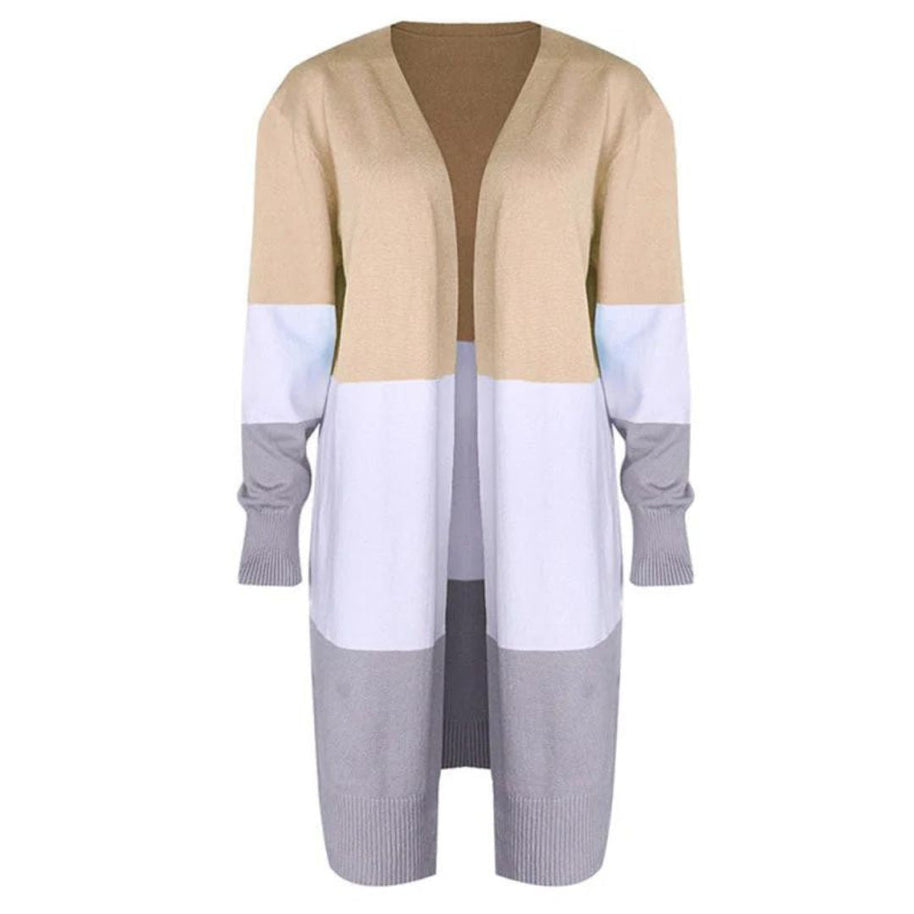 WW | Strickjacke mit Farbblock und offener Front