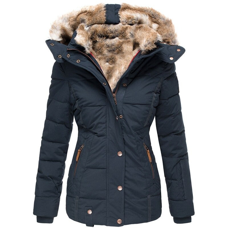 Mode Winterjacke mit Pelzfutter für Frauen