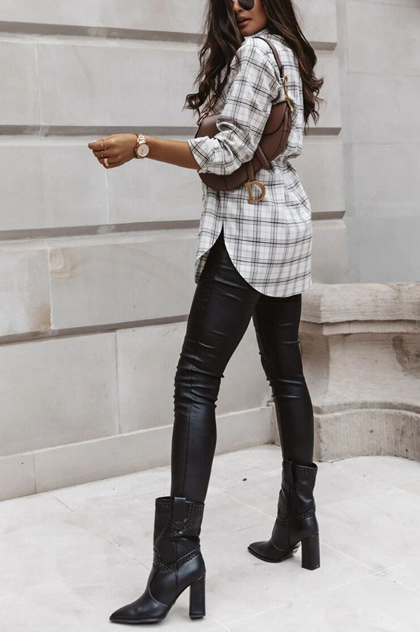 WW | Grab My Hand Karierter Button-Up Gürtel Hemd