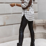 WW | Grab My Hand Karierter Button-Up Gürtel Hemd