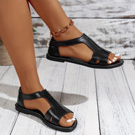 WW | Sandalen mit Elastischem Riemen, Leichte Flache Sommerschuhe