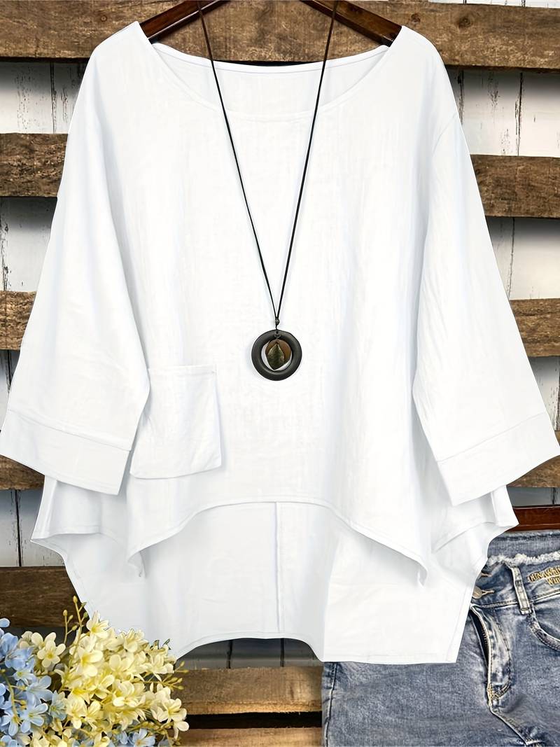 WW | Freizeitbluse mit Rundhalsausschnitt für Den Frühling