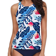 WW | Hochgeschlossenes Halter Scoop Back Tankini Mit Shorts