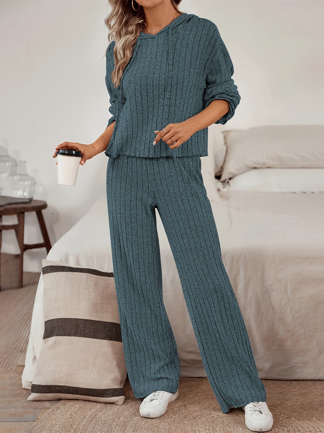 WW | Damen Freizeit Uni Farbener Kapuzenpullover und