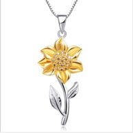 WW | Goldene Halskette Aus Sterlingsilber Mit Sonnenblume