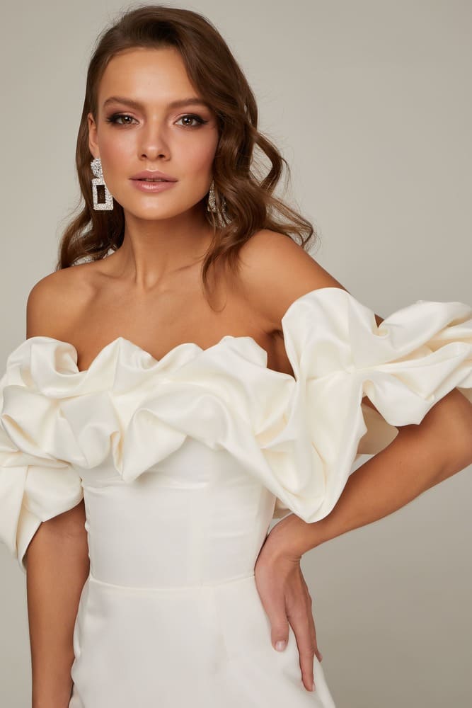 WW | Schulterfreies Minikleid Mit Rüschen