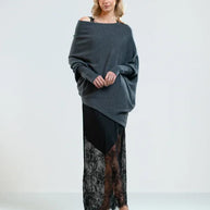 WW | Asymmetrischer Damenpullover mit eleganter Drapierung