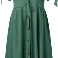 WW | Elegante Freizeitkleider mit V-Ausschnitt und Schnallenverschluss