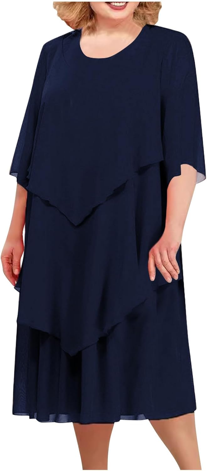 WW | Elegantes Chiffonkleid mit Lagen-Look