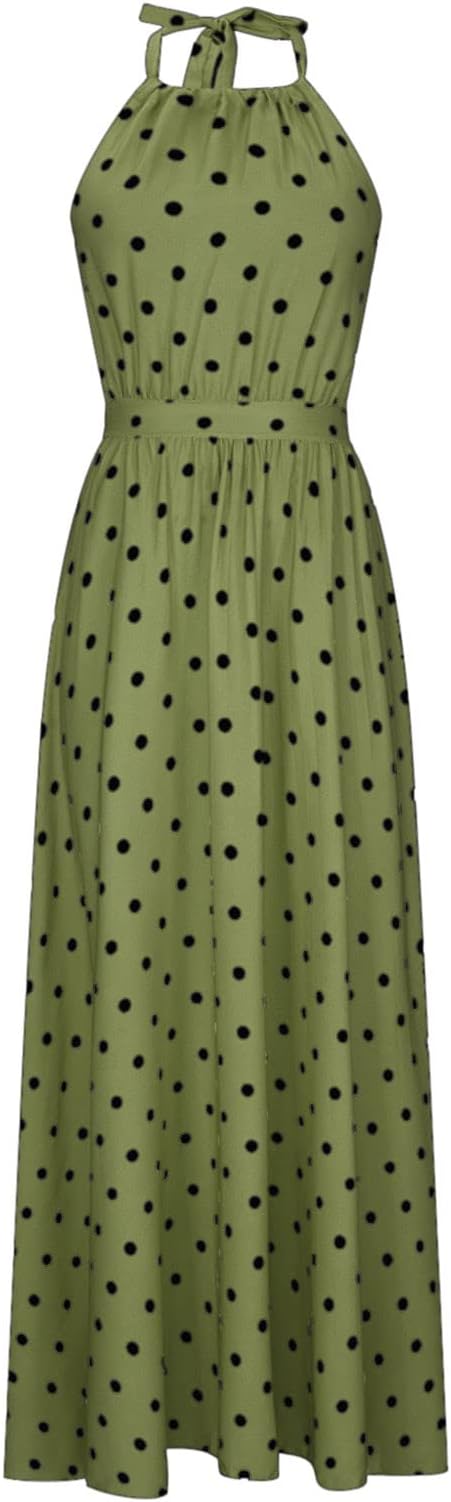 WW | Boho Drucken Patchwork Halter Plissierte Kleider