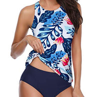 WW | Hochgeschlossenes Halter Scoop Back Tankini Mit Shorts