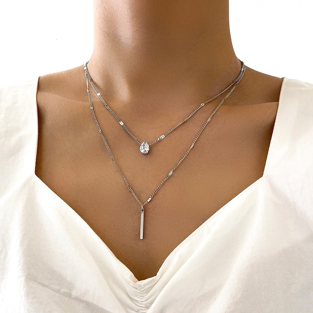 WW | Hals Glitzer Gold Anhänger Halskette Satz Weinlese Schmuck