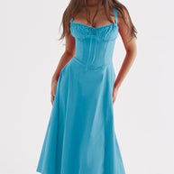 WW - Midikleid mit tailliertem Oberteil und ausgestelltem Rock | Minikleid mit Spaghettiträgern