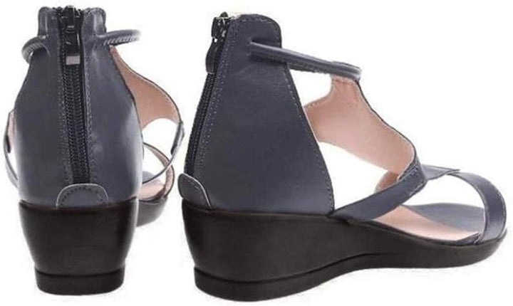 W&W Mode | Damen Sandale Mit Erhöhtem Absatz Und Riemen Um Den Knöchel