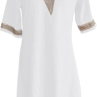 Casalina™ – Luftiges Leinen-Sommerkleid mit Stick-Details