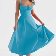 WW - Midikleid mit tailliertem Oberteil und ausgestelltem Rock | Minikleid mit Spaghettiträgern
