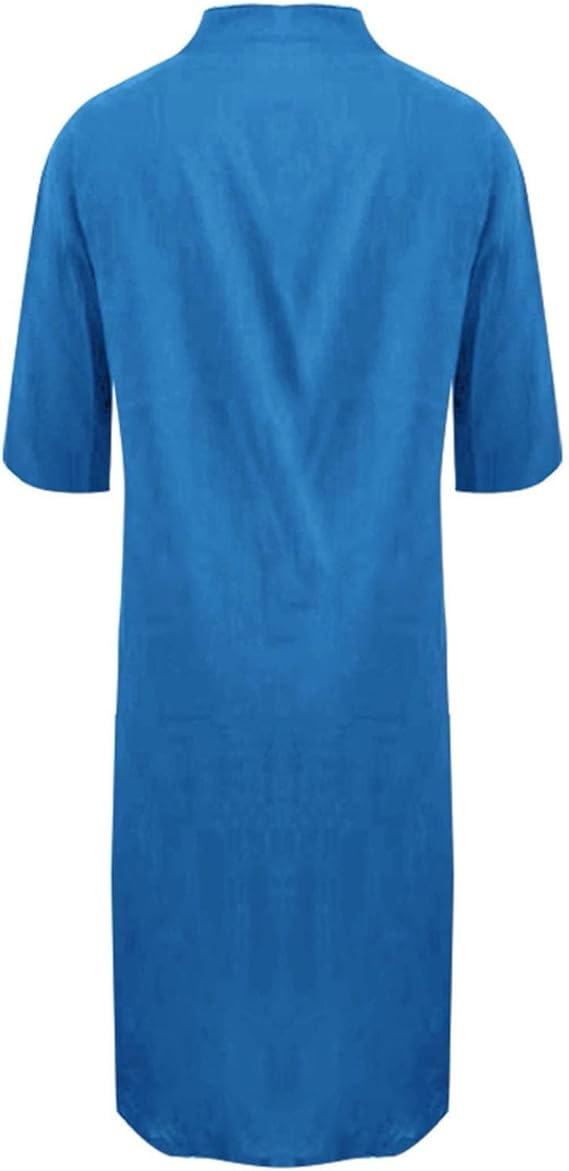 W&W Mode - Lockeres langes Kleid mit langen Ärmeln und Seitentaschen Kleid