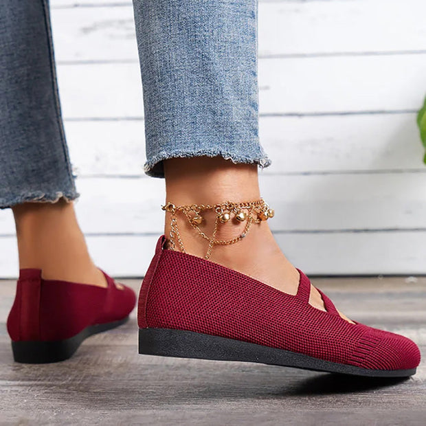 WW | Flache Slipper Mit Riemen Über Dem Spann Und Flacher Sohle Für Damen