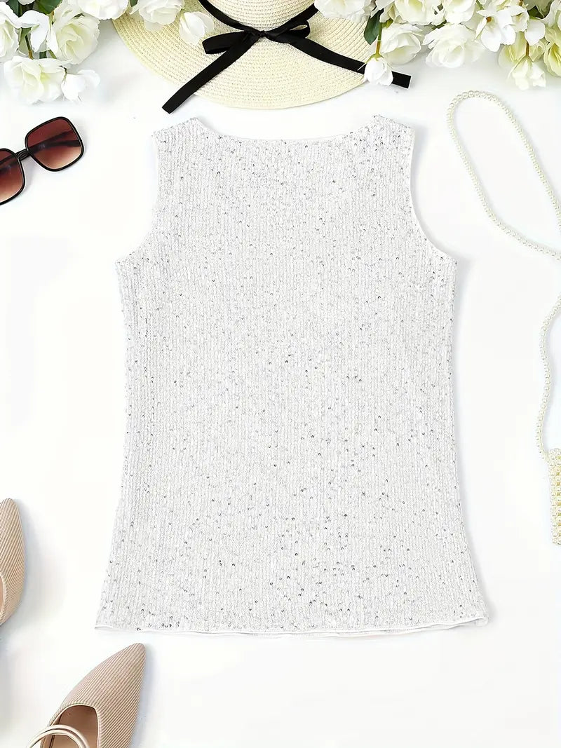 WW | Elegantes Ärmelloses Top mit Pailletten