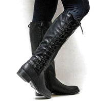WW - Damen lange Schnürstiefel für Herbst und Winter