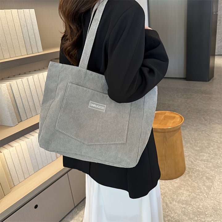 Damen Cordtasche mit geräumigem Innenfach und vielseitiger Trageweise