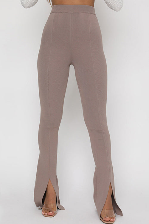 WW | Rosiedress Hohe Taille Schlitz Schlaghosen Skinny Pants
