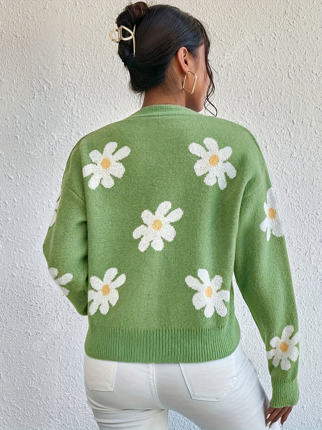 W&W Mode | mit Blumenmuster und langen Ärmeln Für Frauen