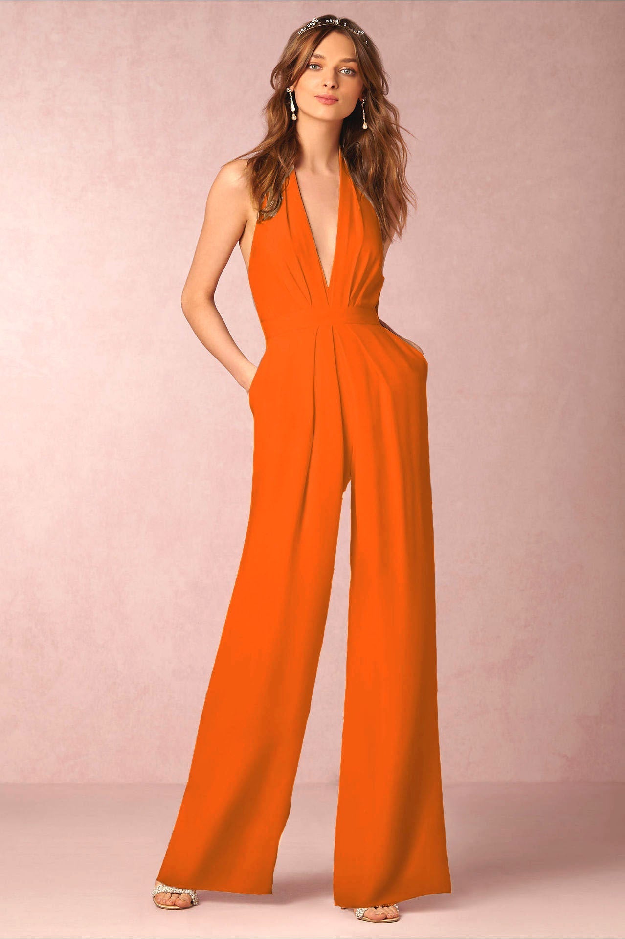 WW | Ärmelloser Halterneck Jumpsuit