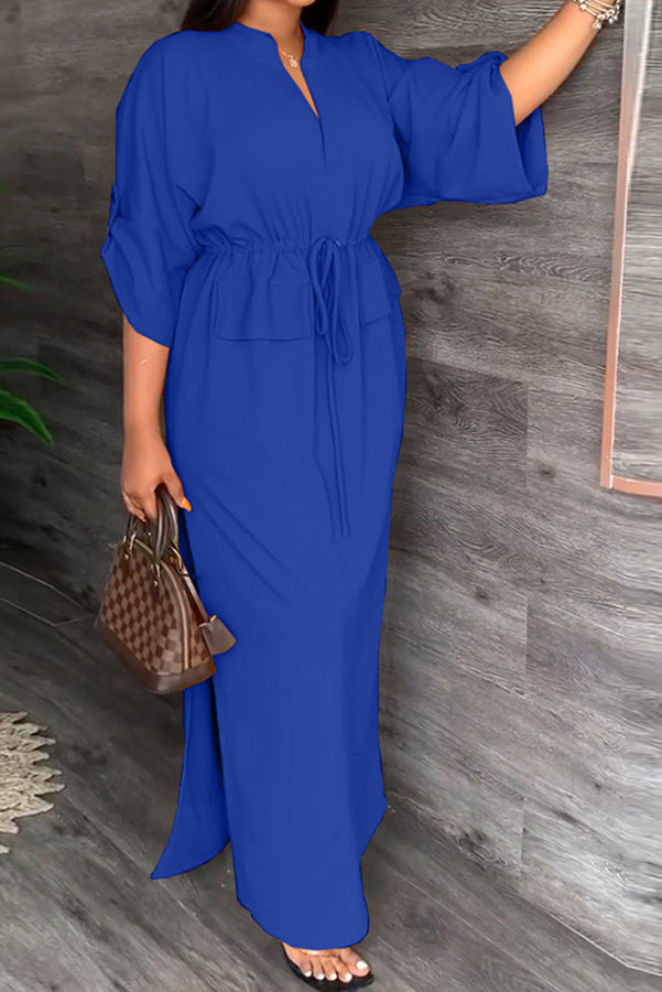 WW | Olivera Elastischer Taillierter Entspannten Maxi-Kleid