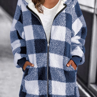 WW | Karo-Hoodie-Jacke Für Frauen
