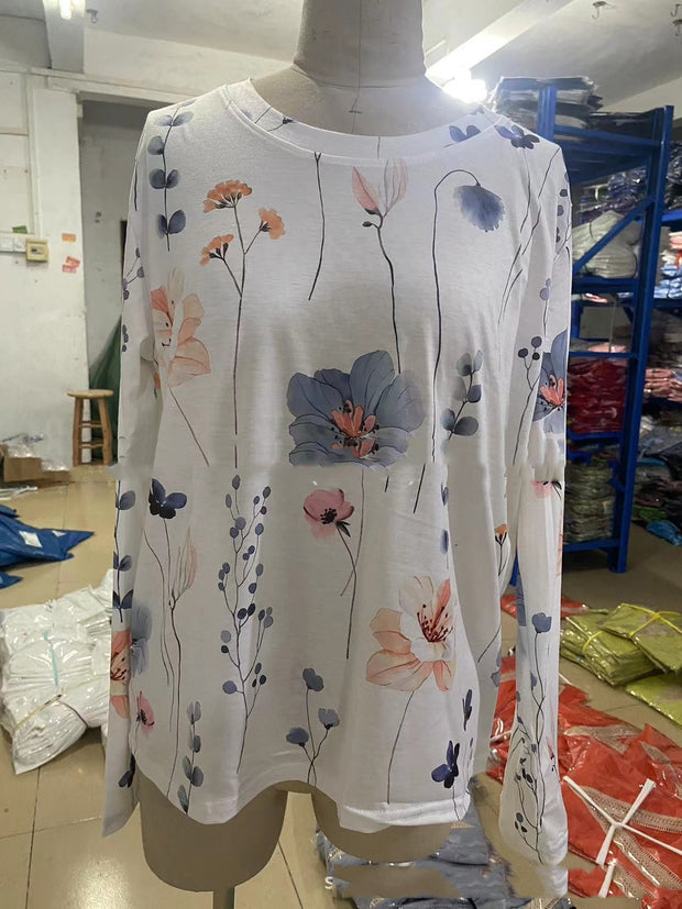WW | T-shirt Mit Blumendruck Und Rundhalsausschnitt Für Den Frühling