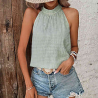 WW | Neckholder-Top mit Punktedetail
