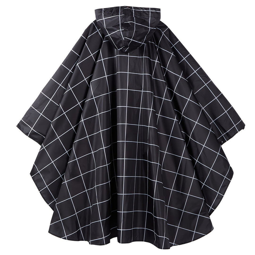 W&W Mode | Sportliche Damen Regenponcho Mit Kapuze Und Geometrischem Muster