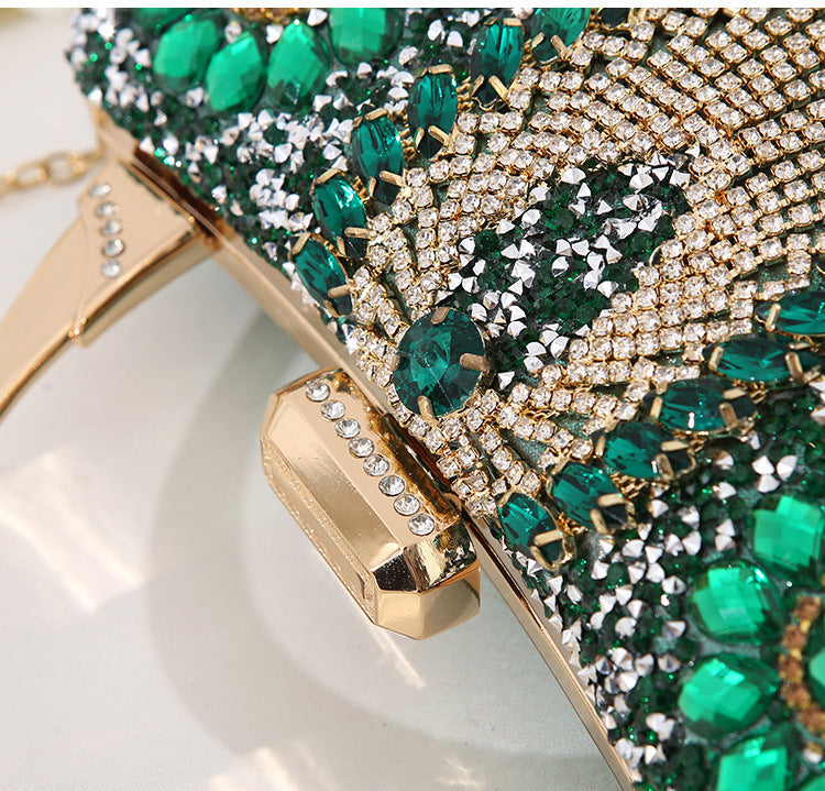 WW metallische handgefertigte Diamant-inlay-Abendtasche