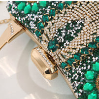 WW metallische handgefertigte Diamant-inlay-Abendtasche