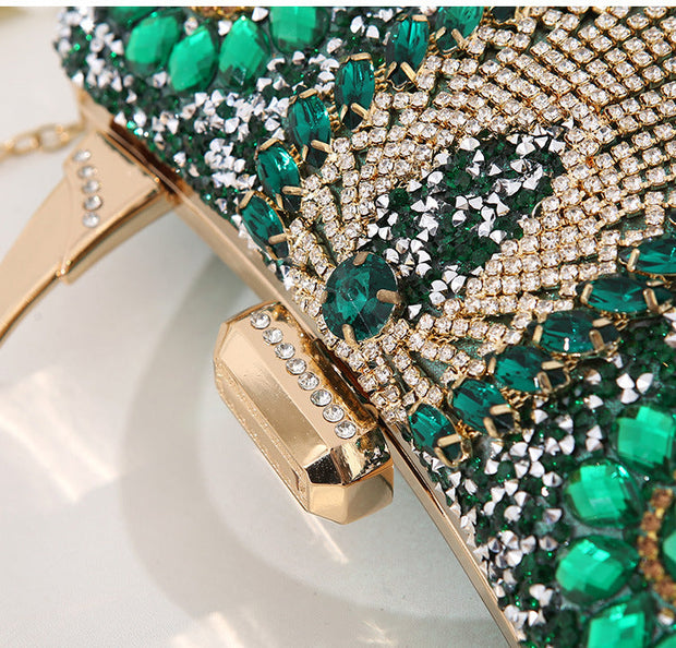 WW metallische handgefertigte Diamant-inlay-Abendtasche