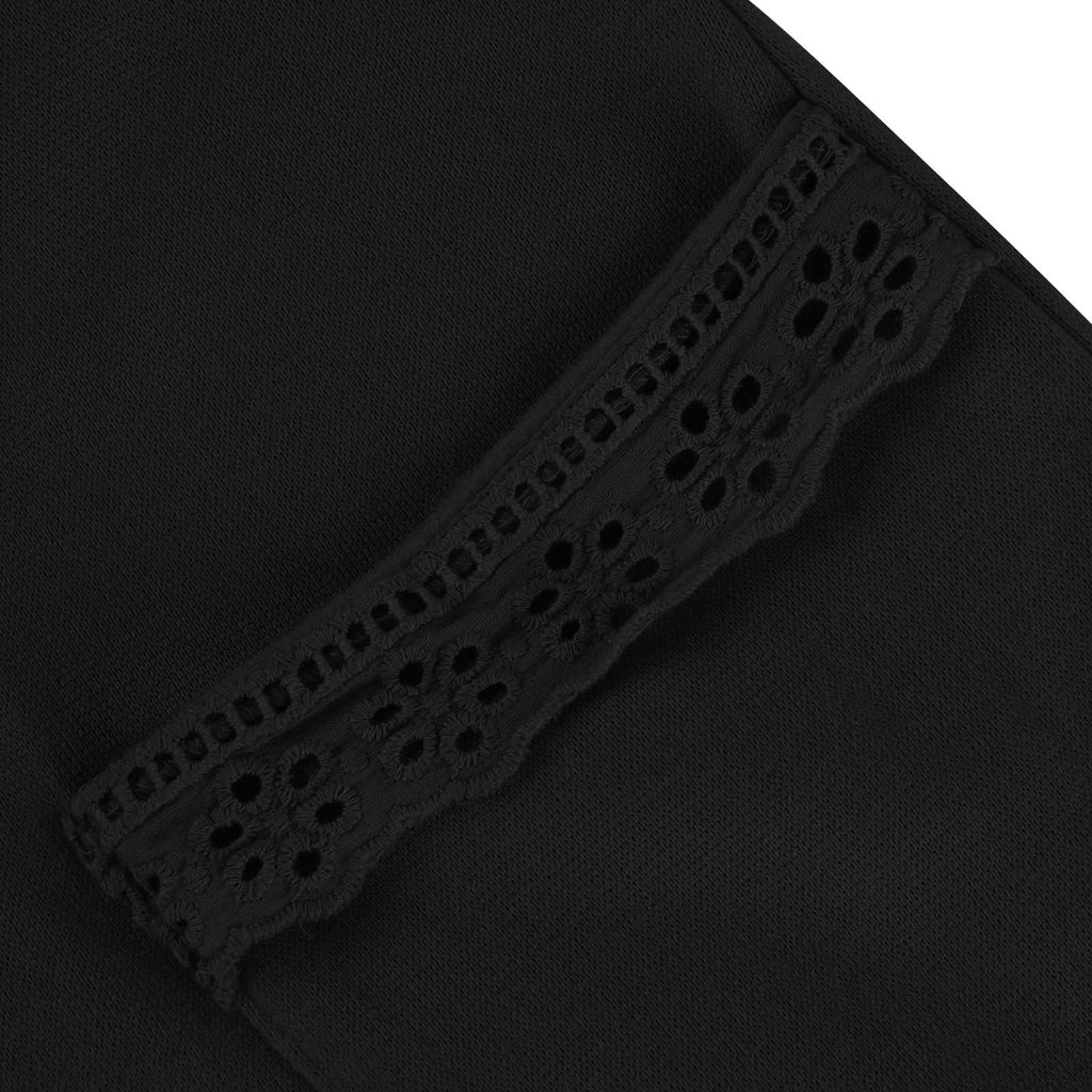 WW | Langärmliges Kleid mit Spitzenkante