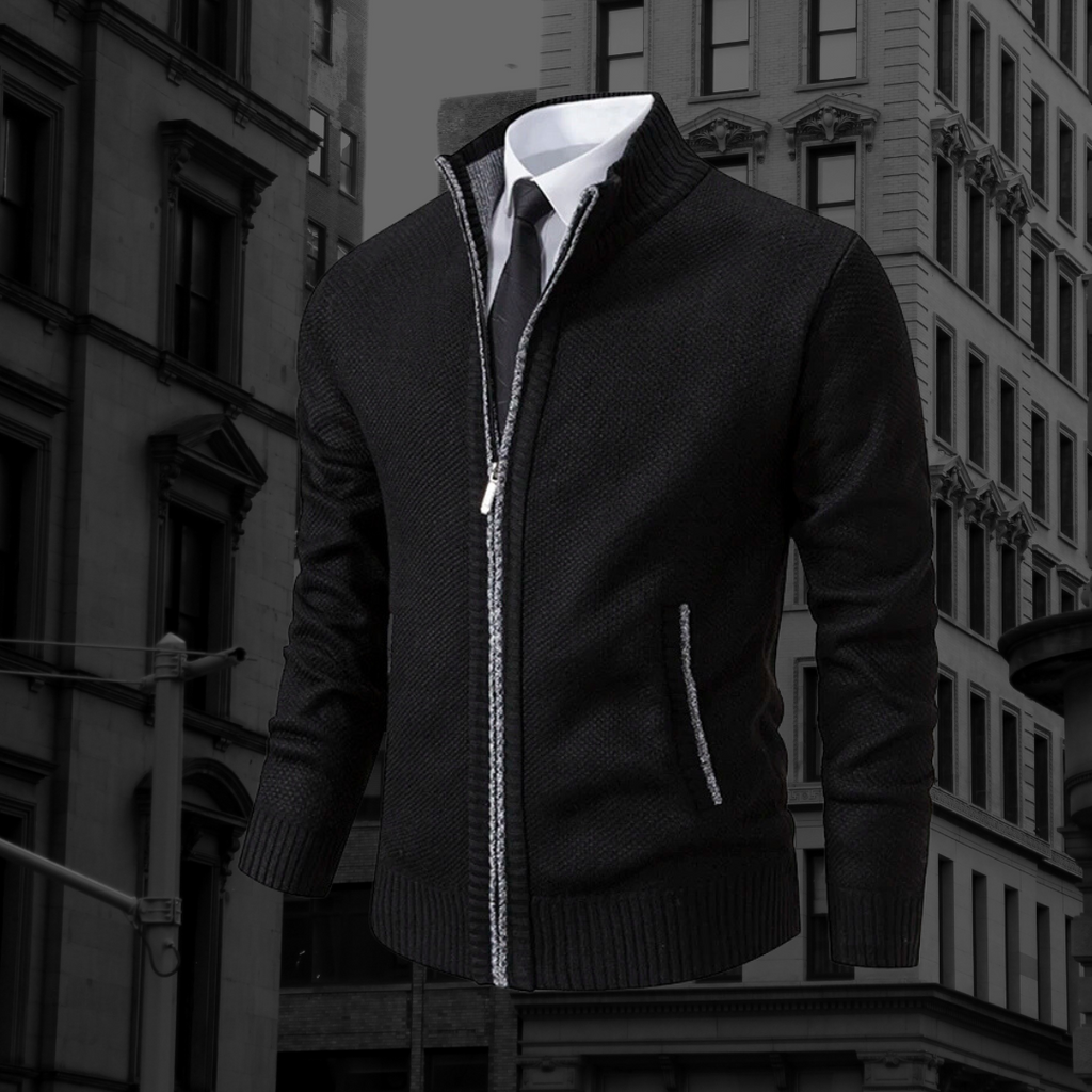 WW | Premium Stehkragen Strickjacke Für Männer