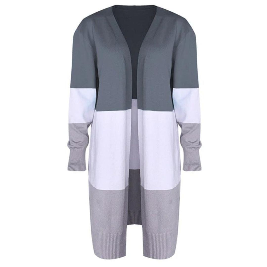 WW | Strickjacke mit Farbblock und offener Front