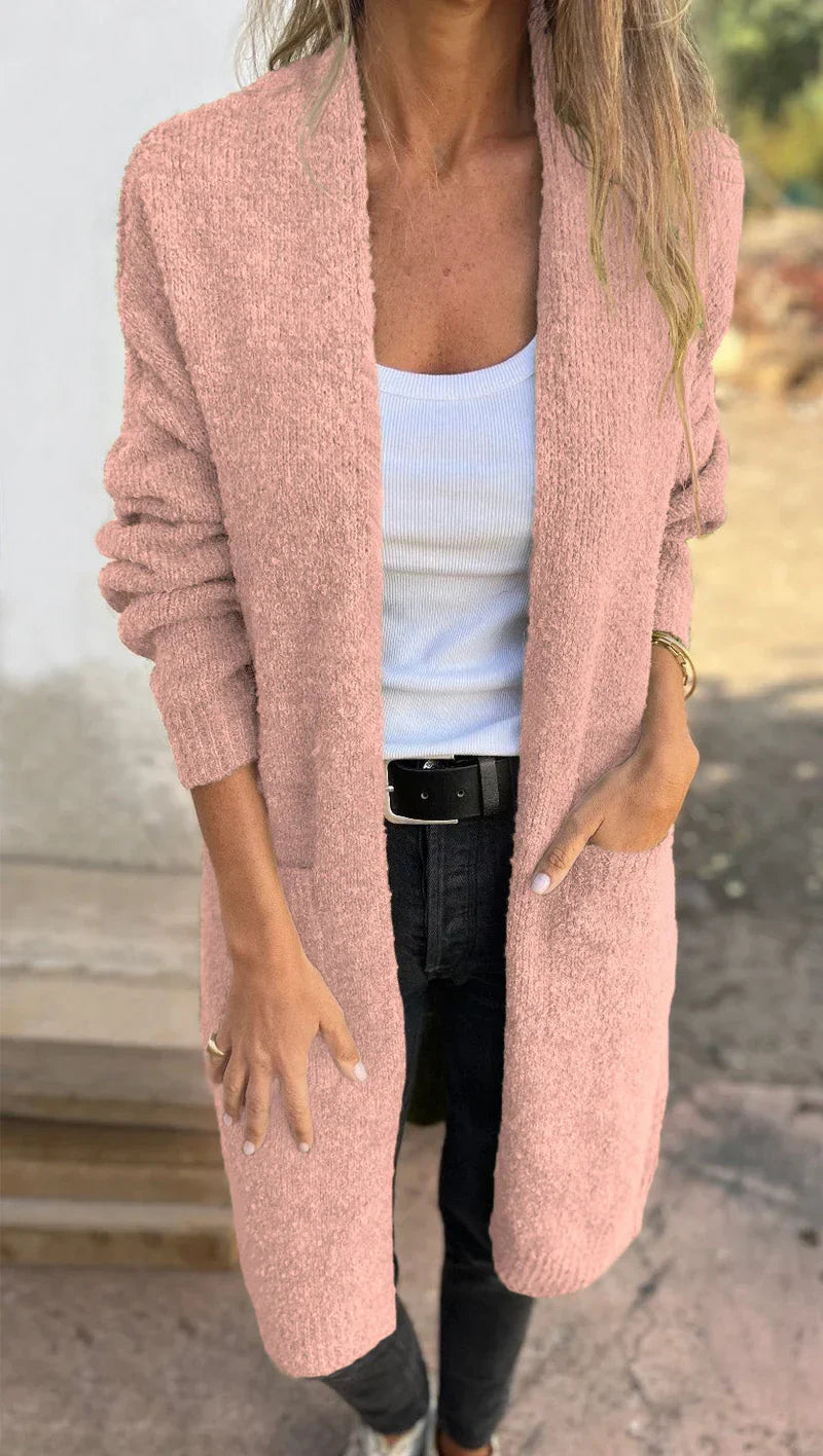 Damen Strickmantel mit grobem Strick