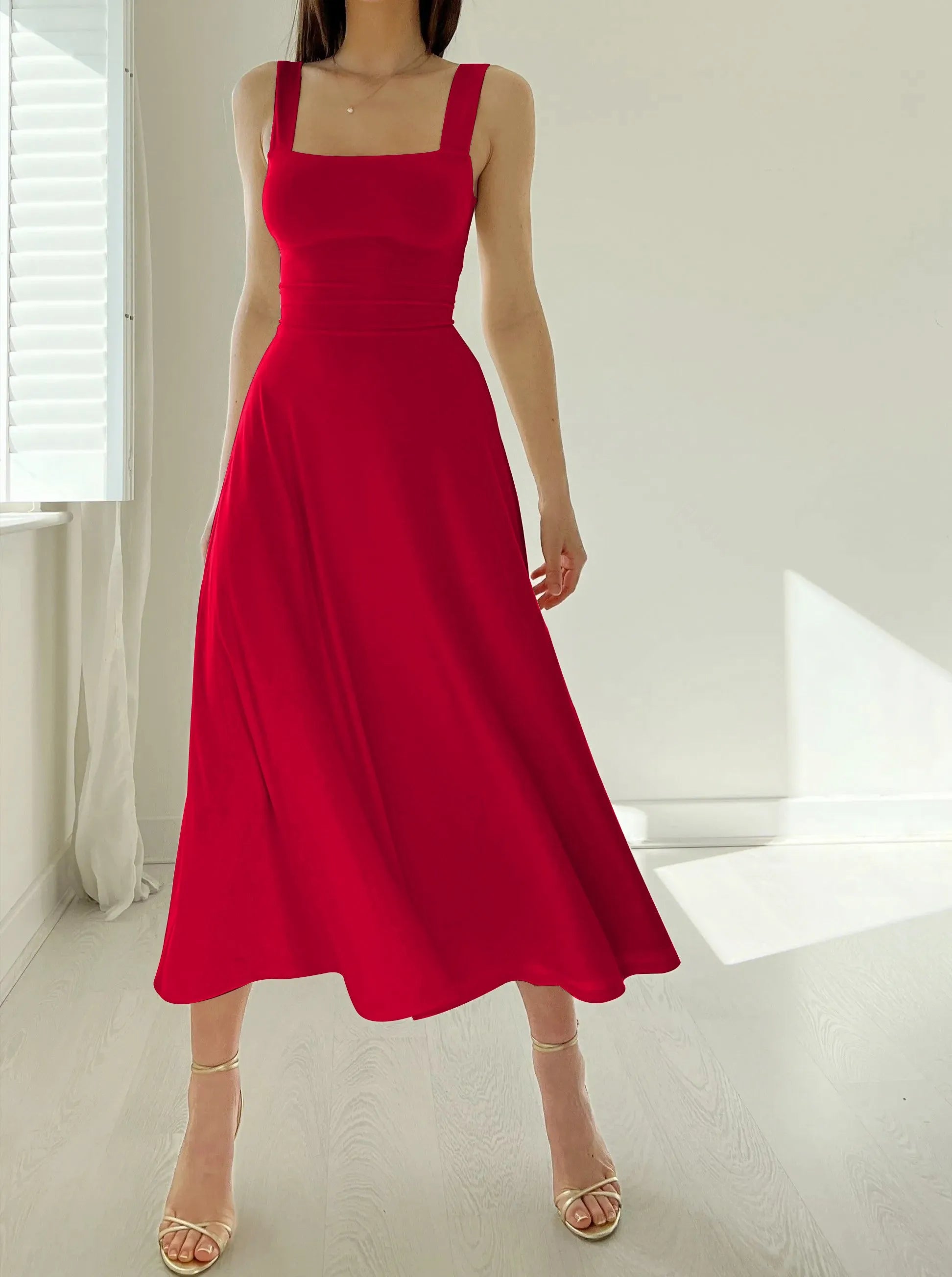 WW | Dickriemen Midi Kleid