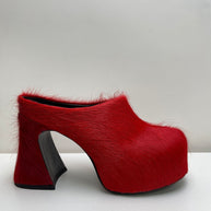 WW | Geschlossene Zehe Rosshaar Chunky Heel Wasserdichte Plattform Slipper