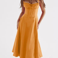 WW - Midikleid mit tailliertem Oberteil und ausgestelltem Rock | Minikleid mit Spaghettiträgern