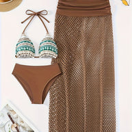 WW | Dreiteiliges Bikini Satz Mit Tribal Print Für Damen